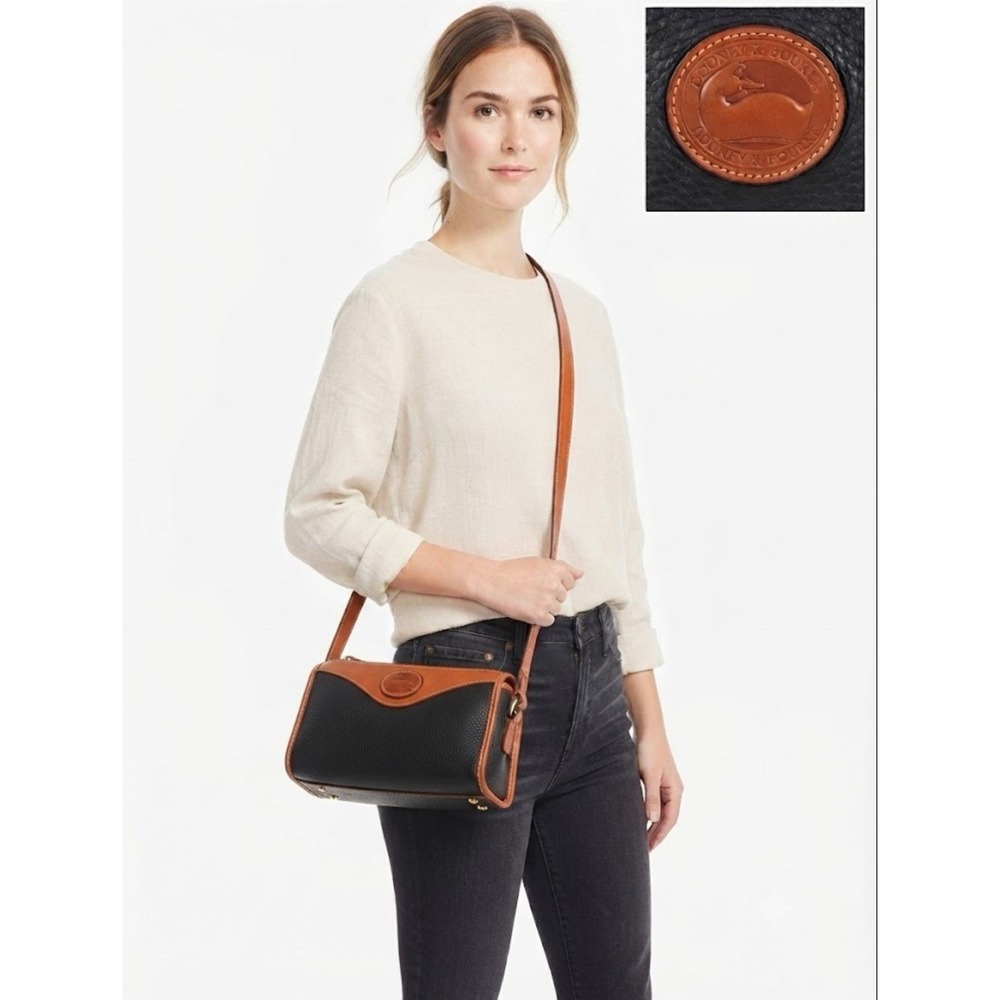 Dooney & Bourke Vintage All-Weather Leather Black/Brown Pebbled Crossbody Bag